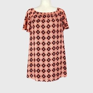 Three Eighty Two Womens Short Sleeve Off Shoulder Dress Orange Salmon size XS